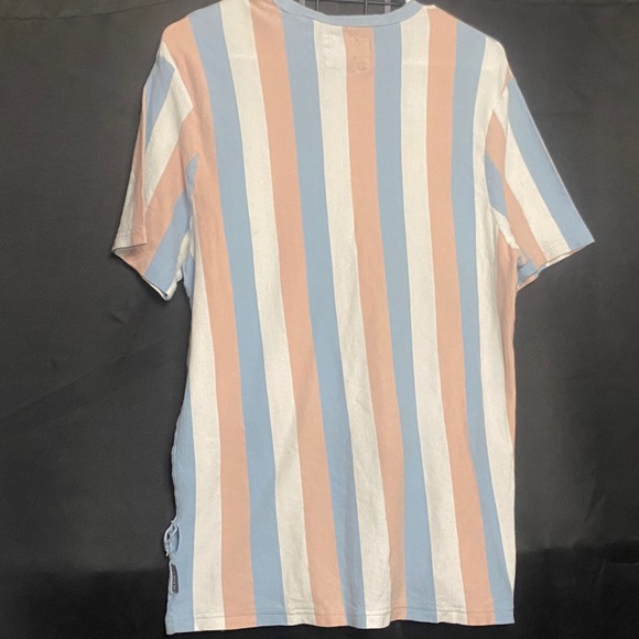 Guess Striped T-Shirt Cotton Candy Vertical Stripe‎ Tee XL TEAR SEE PICS - Picture 1 of 4